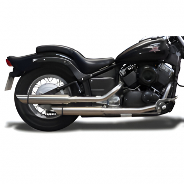 view Delkevic COM38AY 16" Round Full Exhaust, Slash Cut for Yamaha XVS650A Drag Star Classic