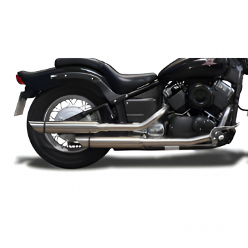 view Delkevic COM38BD 16" Round Full Exhaust, Slash Cut Tip for Yamaha V-Star 650 '97-'05