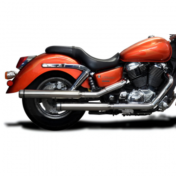 view Delkevic KIT35E3 21" Slip-on Exhausts, Bull Nose for Honda Shadow 1100 Sabre '00-'07