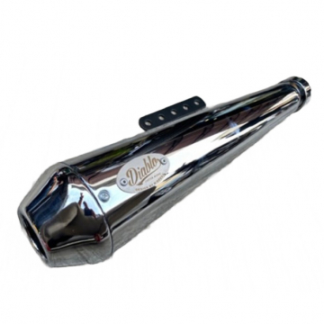 view K-Speed ME01 Diablo Slip-on Exhaust, Chrome for Royal Enfield Meteor 350