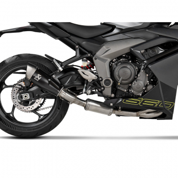 view Akrapovic S-T6R2-CQTBL Racing Line Black Exhaust for Triumph 660 models