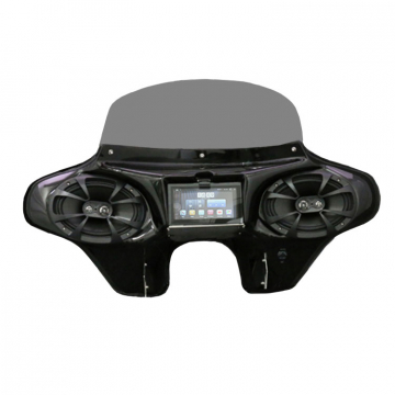 view TKY GPS Batwing Fairing with Full GPS Stereo 6" X 9" Marine Speakers Installed