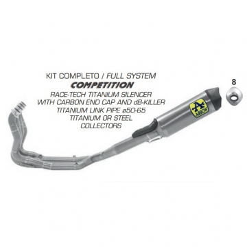 view Arrow 71204CKZ Competition Full Exhaust, Titanium for BMW S1000RR (2019-)