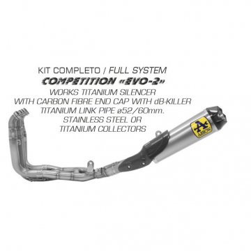 view Arrow 71211CKZ Competition EVO-2 Full Titanium Exhaust for Yamaha YZF-R1 (17-20)