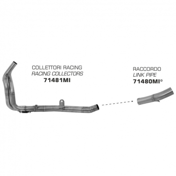 Arrow 71480MI Steel Link Pipe for Honda CBR500R (2013-2015)