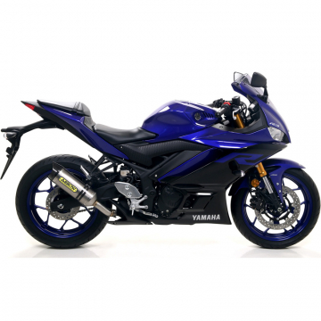 view Arrow 71894PK Thunder Slip-on Exhaust Titanium with Carbon Cap Yamaha YZF-R3 (2019-)