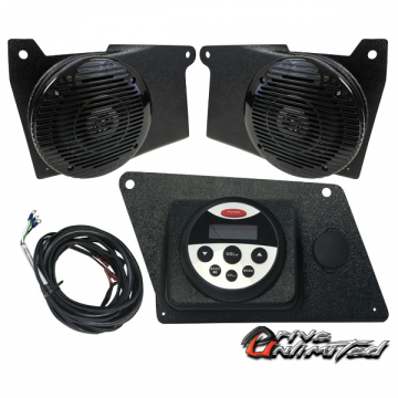 view Drive Unlimited Bezel AM/FM Tuner 2 Speaker Stereo System for Polaris Ranger XP1000