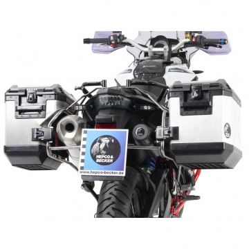 view Hepco & Becker Cutout Side Carrier with Black Cases BMW F650GS, F700GS, F800GS '08-'16