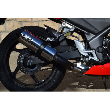 view M4 HO3312 Standard Slip-On Exhaust with Polished Muffler for Honda CBR 300R/F 15-17