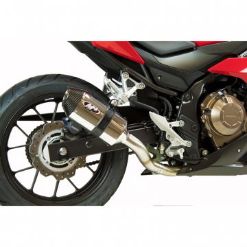 view M4 HO5032 Standard Slip-On Exhaust with Polished Muffler for Honda CBR500R (2016-)