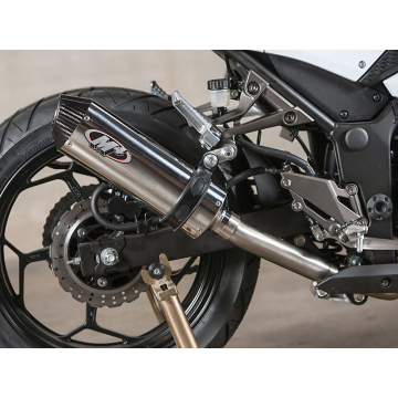 view M4 KA3012 Standard Slip-On Exhaust Polished Muffler Kawasaki Ninja 300 (2013-2017)