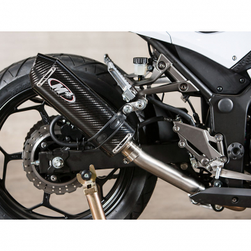 view M4 KA3014 Standard Slip-On Exhaust Carbon Fiber Kawasaki Ninja 300 (2013-2017)