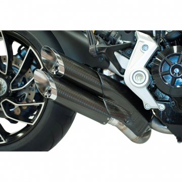view QD ADUC0450001 Twin Monkey Slash-carbon Full Exhaust for Ducati X-Diavel (2018-)