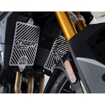 view R&G BRG0021SS Branded Radiator Guard for Triumph Tiger 900 GT & Rally (2020-)