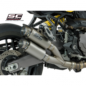 view SC-Project D25-DT70 GP70-R Twin Slip-on Exhaust for Ducati Monster 821 (2018-)