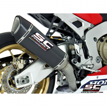 view SC-Project H15-HT91 SC1-R Twin Slip-on Exhaust for Honda CBR1000RR (2017-2019)