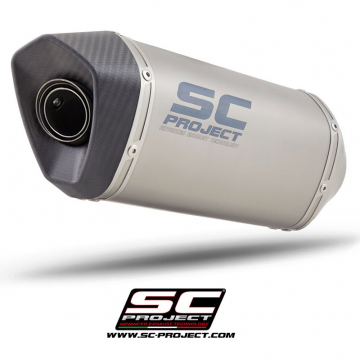 view SC-Project S14-116T SC1-R Slip-on Exhaust, Titanium for Suzuki SV650 (2016-)