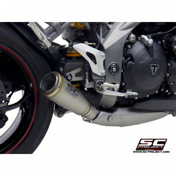view SC-Project T22-43T S1-GP Slip-on Exhaust, Titanium for Triumph Speed Triple S / RS '18-'20