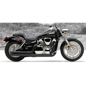 view HARD-KROME American Classic II Black Exhaust VTX1300C 04-up