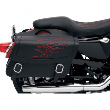 view Saddlemen X021-05-0422 Highwayman Tattoo Saddlebag, Red, Size: Jumbo