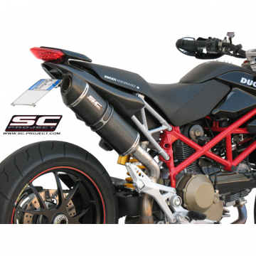 view SC-Project D02-02C Oval Exhaust for Ducati Hypermotard 1100 / 1100 S (2007-2009)