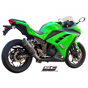 view SC-Project K14-C25C Oval Full System Exhaust for Kawasaki Ninja 300 (2013-)