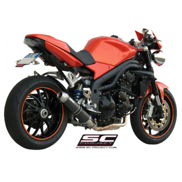 view SC-Project T01-L03 Low Mount GP-EVO Exhaust for Triumph Speed Triple (2007-2010)