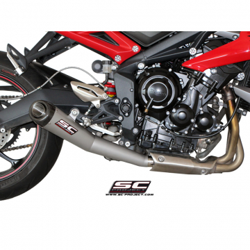 view SC-Project T13-21MG Conic Matte Gray Exhaust Triumph Street Triple / R / RX (2013-2016)