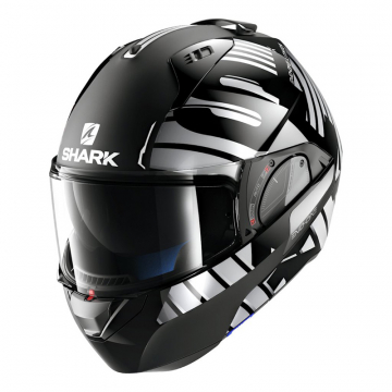 view Shark EVO-One 2 Lithion Dual Helmet, Black/Chrome/Dark Grey