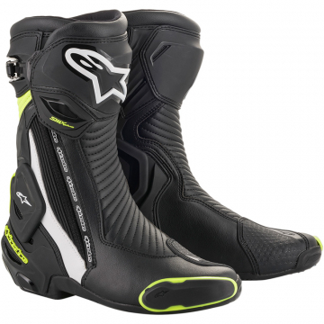 view Alpinestars SMX Plus Boots, Black/White/Yellow Fluorescent