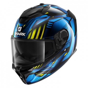 view Shark Spartan GT Replikan Helmet, Black/Chrome/Blue