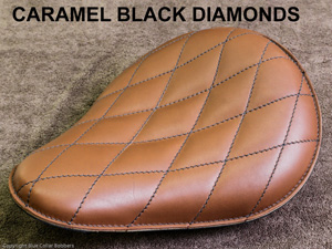 Caramel with Black Diamond Stitching