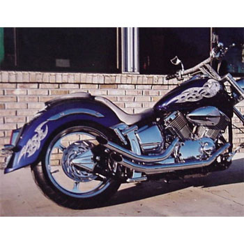 view MORTONS CUSTOM Uptowners Complete Exhaust V-Star 1100