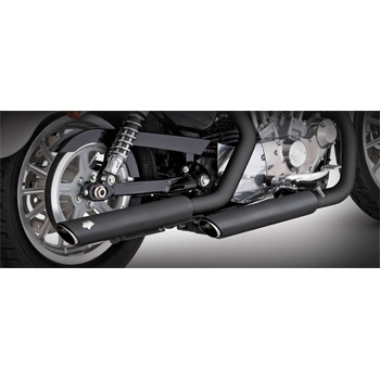 view VANCE & HINES Twin Slash Rounds Black Slip-on Mufflers Exhaust - Sportster XL Models 04-up