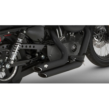 view Vance & Hines 47219 Shortshots Staggered Black Complete Exhaust - Sportster XL Models 04-13