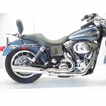 view D&D Boarzilla 2:1 Perforated Wrapped Exhaust, Chrome for Harley-Davidson Dyna (1995-2005)