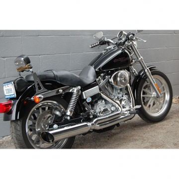 view D&D Boarzilla 2:1 Perforated Exhaust, Chrome for Harley-Davidson Dyna (2006-2015)