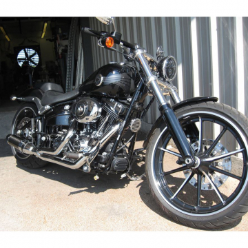 view D&D Breakout Bobcat 2:1 Exhaust, Chrome Alum Sleeve for Harley Softail (2013-2017)