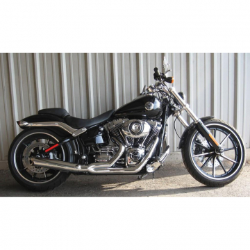 view D&D Breakout Low Cat 2:1 Exhaust, Chrome for Harley-Davidson Softail (2013-2017)