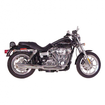 view D&D Fat Cat 2:1 Louvered Exhaust, Chrome for Harley-Davidson Dyna (2006-2015)