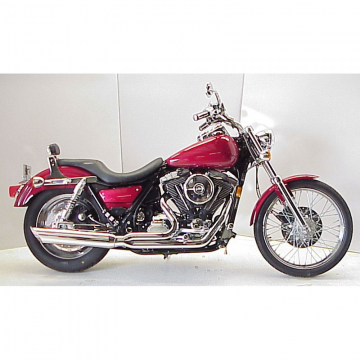 view D&D Fat Cat 2:1 Louvered Exhaust, Chrome for Harley-Davidson FXR (1989-2000)